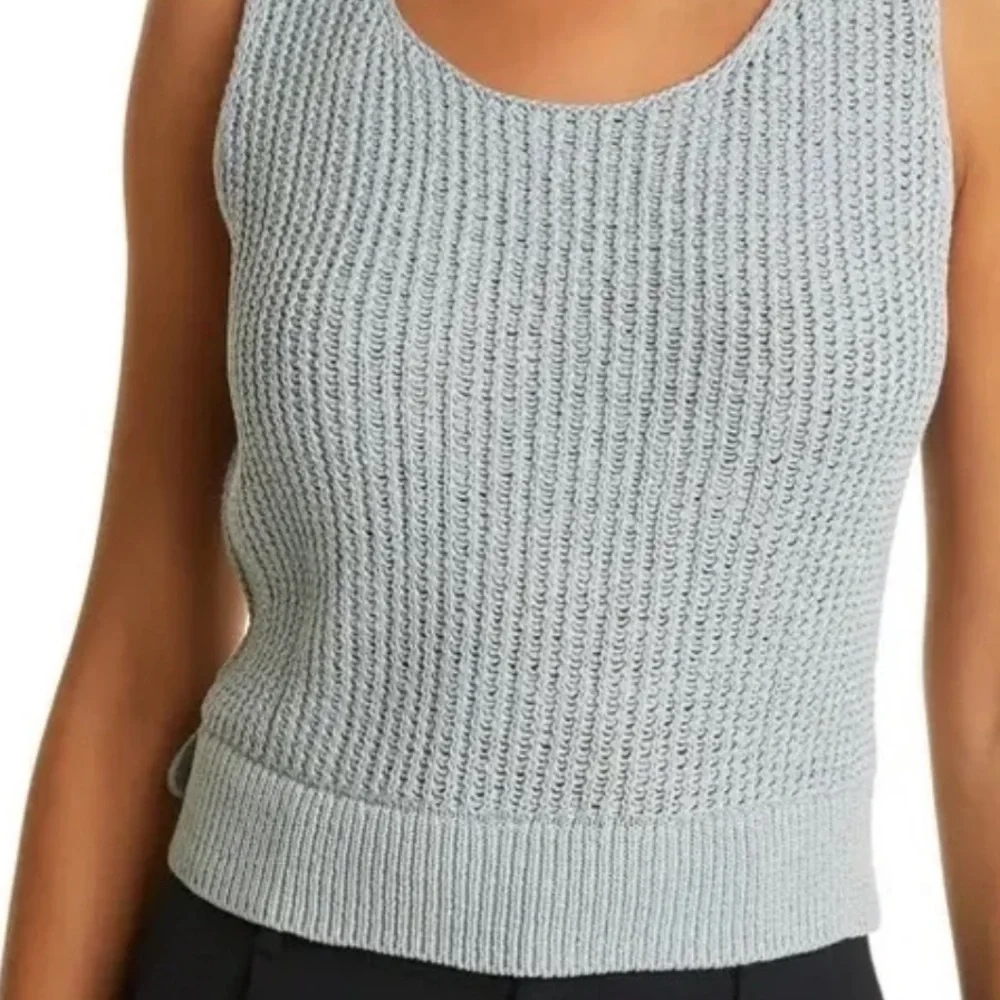 NWT Vince Sweater Tank Top Crossover in Size Large Blue Gray - Picture 1 of 6